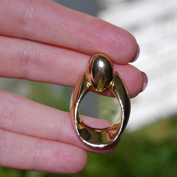 Vintage 80's gold drop earrings - Picture 1 of 7